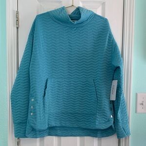 Jones New York Sport Top With Kangaroo Pouch On The Front Blue Size 1X